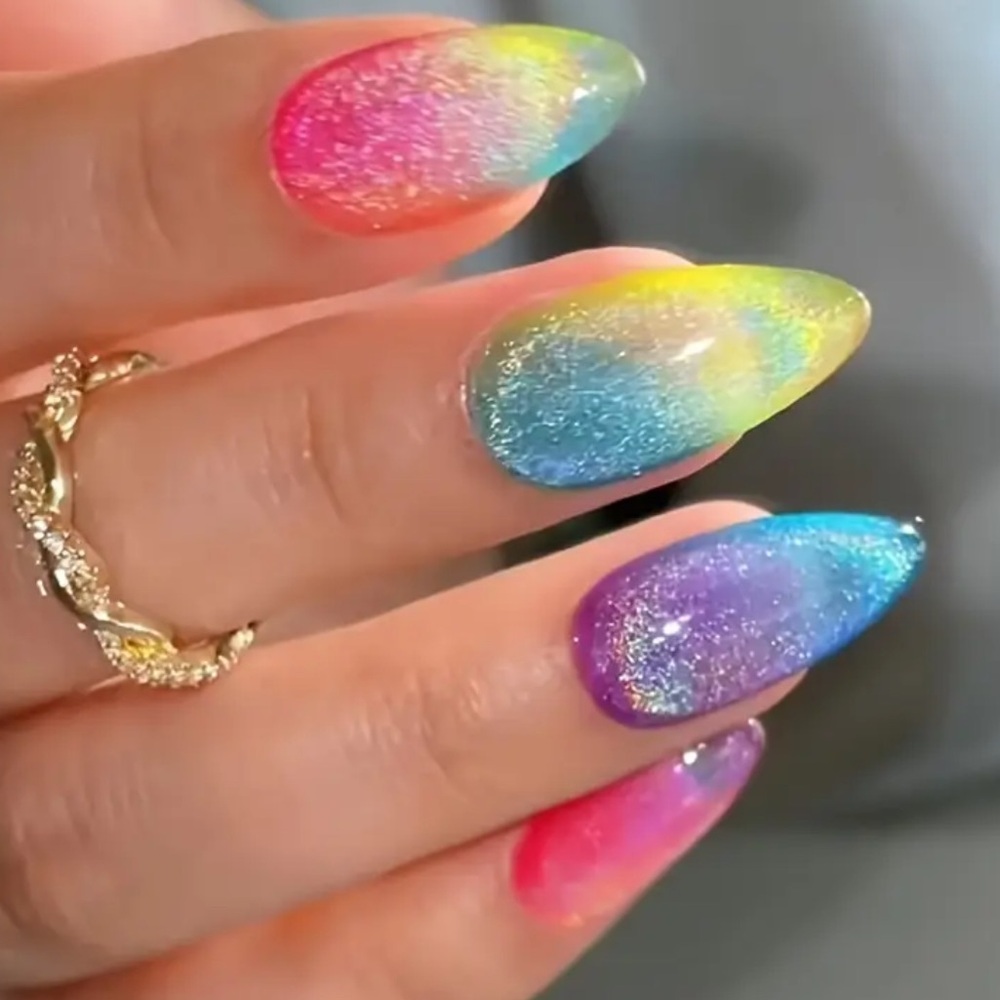 Vibrant Multicolor Press on Nails. New.